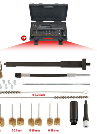 KS TOOLS Injektorenschacht-Reinigungs-Satz, 23-tlg ( 152.1370 ) - Toolbrothers