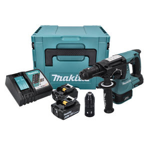 Makita DHR 243 RTJ Perforateur-burineur  sans fil, sans balai, SDS-Plus, 18 V, 2 J + 2x Batteries 5 Ah + Chargeur + Makpac