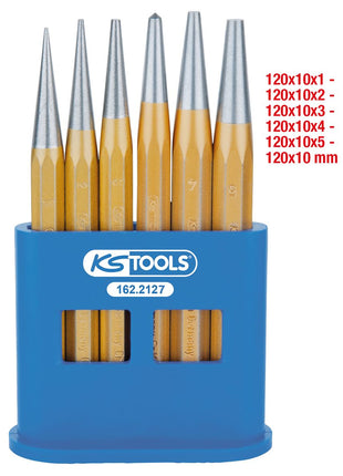 KS TOOLS Durchtreibersatz, 6-tlg in Kunststoffständer  ( 162.2127 )