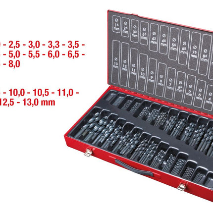 KS TOOLS Coffret de forets HSS-R laminés, 230 pcs, 1-13mm ( 330.1650 )