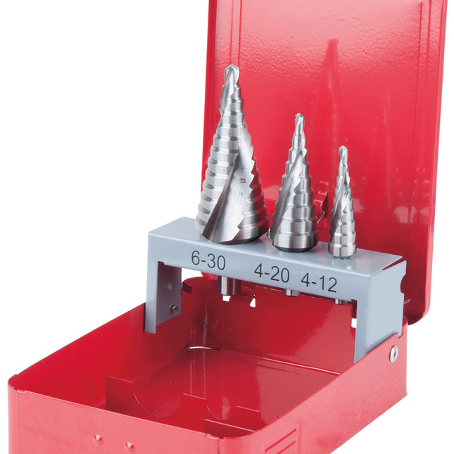 KS TOOLS HSS Co 5 Stufenbohrer-Satz, Stahlblechkassette 3-tlg ( 330.2413 ) - Toolbrothers