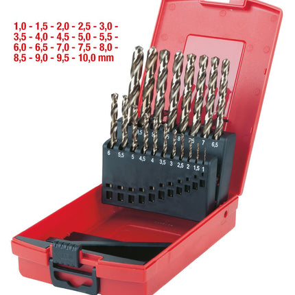 KS TOOLS HSS-G Co 5 Spiralbohrer-Satz, Kunststoffkassette 19-tlg 1-10mm ( 330.3620 ) - Toolbrothers