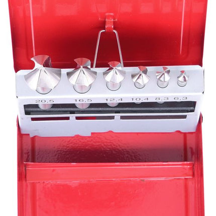 KS TOOLS HSS Kegel- und Entgratsenker-Satz, Stahlblechkassette 6-tlg ( 336.0406 ) - Toolbrothers