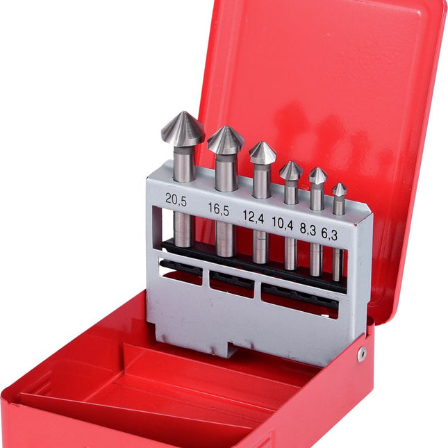 KS TOOLS HSS Co 5 Kegel-Entgratsenker-Satz, Stahlblechkassette 6-tlg ( 336.0416 ) - Toolbrothers