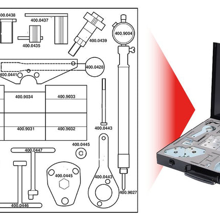 KS TOOLS Jeu d'outils de réglage moteur pour Alfa Romeo / Fiat / Lancia, 36 pcs ( 400.0425 )