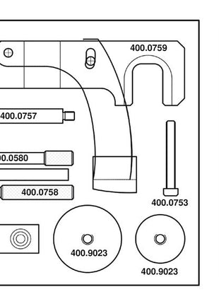 KS TOOLS Juego de herramientas de sincronización del motor para Nissan / Opel / Renault, 15 piezas (400.0750)