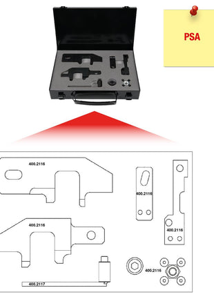 KS TOOLS Jeu d&apos;outils de réglage moteur pour PSA, 11 pcs ( 400.2115 )