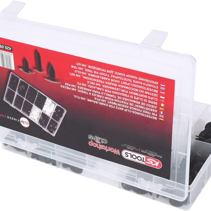 KS TOOLS Befestigungs-Clip-Satz für Kabelbäume, 340-tlg ( 420.0900 ) - Toolbrothers