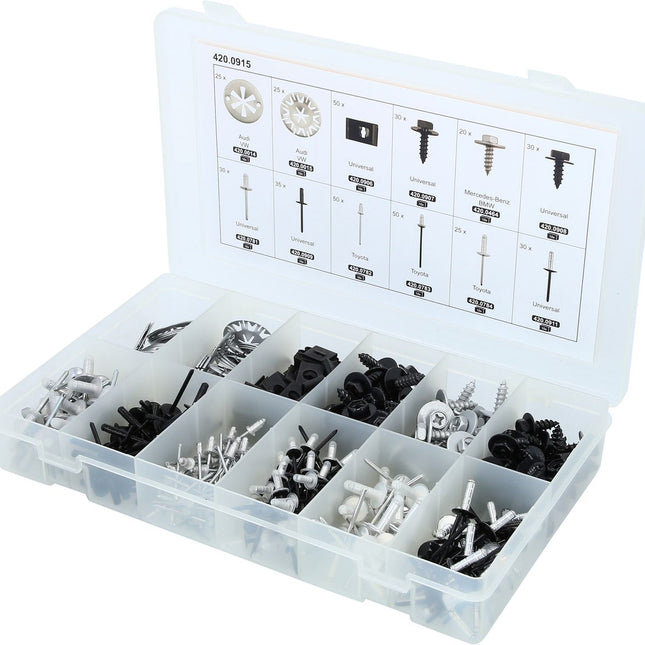 KS TOOLS Befestigungs-Clip-Satz - Schnellverschluss, 400-tlg ( 420.0915 ) - Toolbrothers