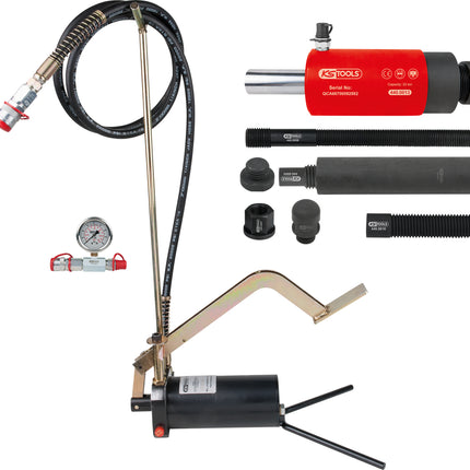KS TOOLS Système hydraulique 22t, avec pompe hydraulique et manomètre, 15 pcs ( 440.0580 )