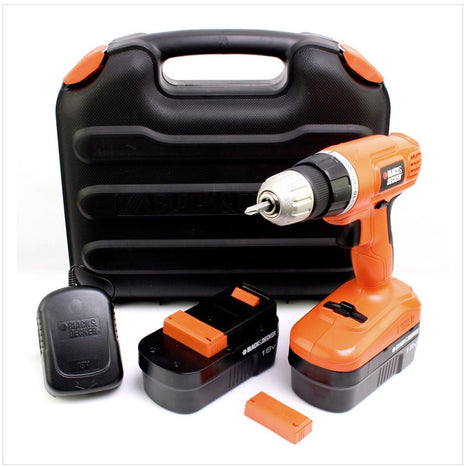 Black & Decker EPC 18 CABK Bohrschrauber Set 18 V mit 2 Akkus, Ladegerät und Koffer - Toolbrothers