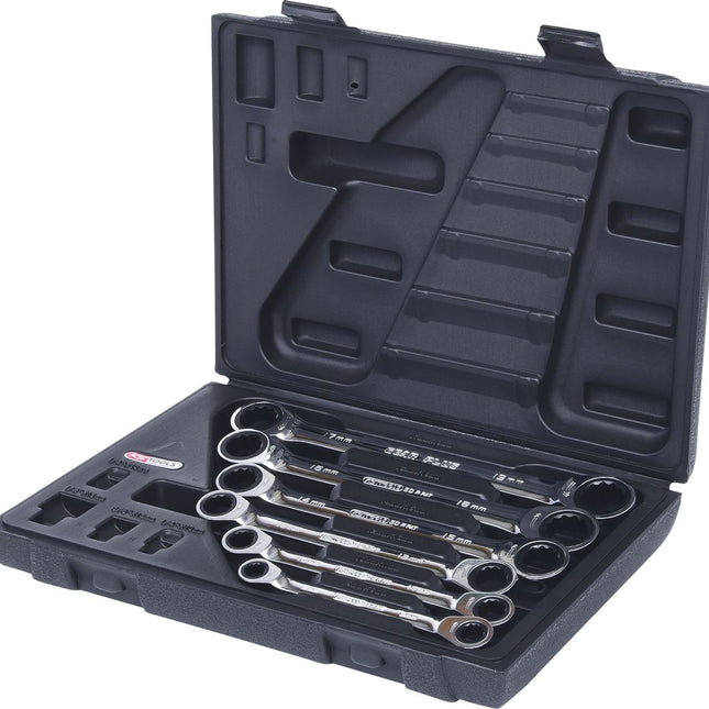 KS TOOLS GEARplus Doppel-Ratschenringschlüssel-Satz, 6-tlg Koffer ( 503.4556 ) - Toolbrothers