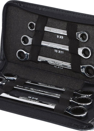 KS TOOLS GEARplus Doppel-Ratschenringschlüssel-Satz, 6-tlg Lederetui ( 503.4557 ) - Toolbrothers