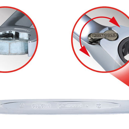 KS TOOLS DUO GEARplus Ringmaulschlüssel,Maul-Ratschenfunktion 30mm, umschaltbar ( 503.5928 ) - Toolbrothers