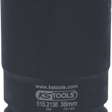 KS TOOLS 1" Sechskant-Kraft-Stecknuss, mittel lang, 36mm ( 515.2136 ) - Toolbrothers
