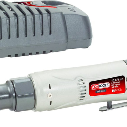 KS TOOLS 1/2'' Akku-Umschaltknarre, 62Nm, 180 U/min 10,8V, mit 1 Akku und 1 Ladegerät ( 515.3510 ) - Toolbrothers
