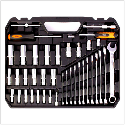 NEO professional Steckschlüssel Set 219 tlg. 1/2", 1/4", 3/8" ( Neo 08-671 ) im Koffer - Toolbrothers