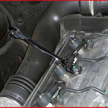 KS TOOLS CHROMEplus Doppelringschlüssel m.Gelenk, 27mm,offen ( 518.0393 ) - Toolbrothers