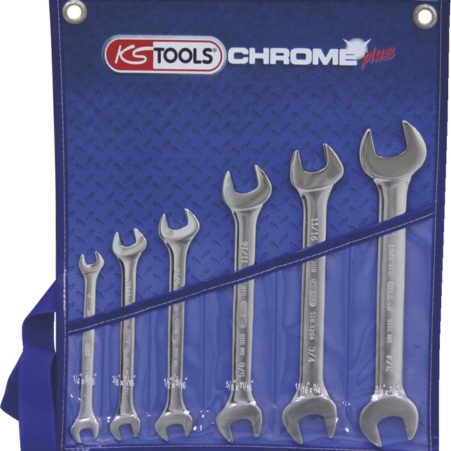 KS TOOLS CHROMEplus Doppel-Maulschlüssel-Satz, 6-tlg ( 518.3220 ) - Toolbrothers