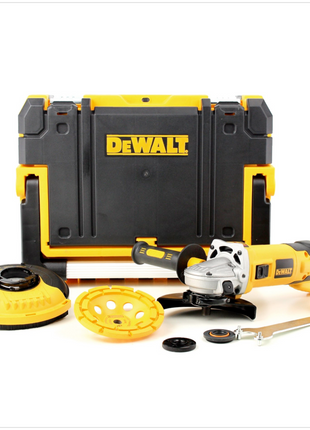 DeWalt D 28136 KT 1500 Watt 125 mm Winkelschleifer Betonschleifer im TStak + Beton Oberflächen Set + Topfscheibe - Toolbrothers