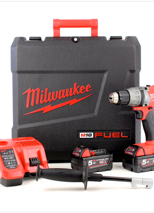 Milwaukee M18 FPD 502C 18 V Brushless Akku SchlagBohrschrauber 2x 5 Ah Red Li-Ion Akku, Lader, Koffer - Toolbrothers