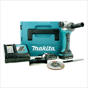 Makita DGA 452 RYJ Meuleuse d'angle sans fil 18V 115mm + 2x Batteries 1,5Ah + Chargeur + Makpac