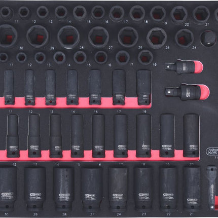 KS TOOLS 3/8'+1/2' SCS Module de clés à douille à choc, 73 pcs, modules système 1/1 ( 711.0073 )