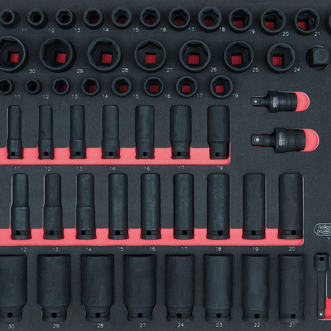 KS TOOLS 3/8'+1/2' SCS Module de clés à douille à choc, 73 pcs, modules système 1/1 ( 711.0073 )