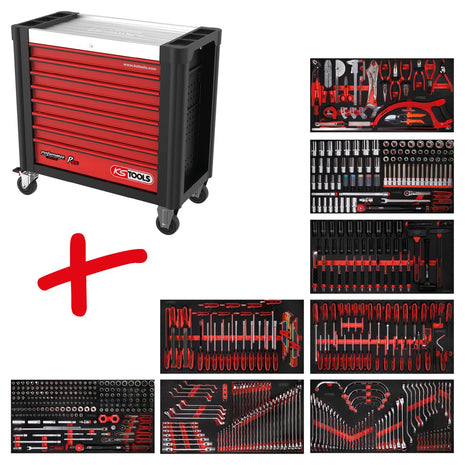 KS TOOLS Composition pour servante d’atelier Performanceplus P25 avec 564 outils pour 8 tiroirs ( 825.8564 )