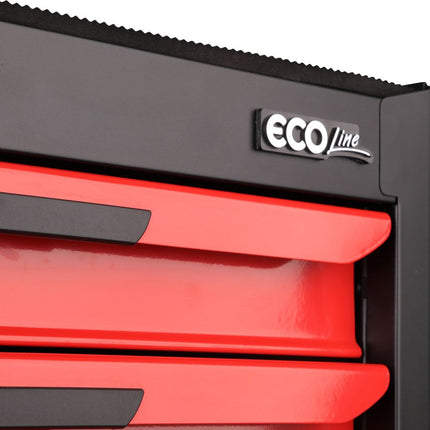 KS TOOLS ECOline SCHWARZ/ROT Werkstattwagen mit 7 Schubladen ( 897.0007 ) - Toolbrothers