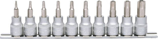 KS TOOLS 3/8" Bit-Stecknuss-Satz, 10-tlg, TB10-TB55 mit Stirnlochbohrung ( 911.3940 ) - Toolbrothers