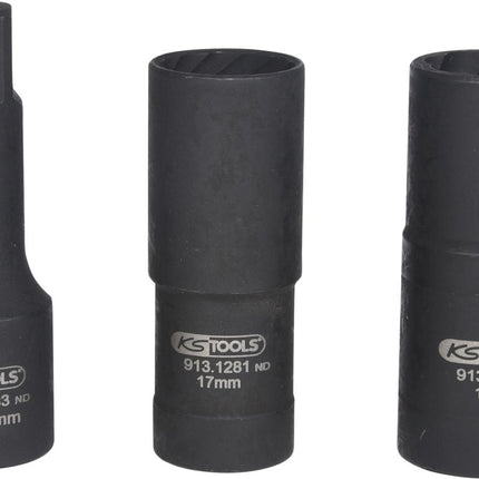 KS TOOLS Spezial-Profil-Kraft-Stecknuss-Satz, 3-tlg,17-19mm ( 913.1280 ) - Toolbrothers