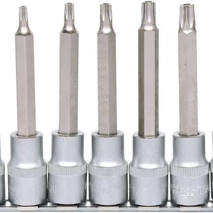 KS TOOLS 1/2" Bit-Stecknuss-Satz, lang, 9-tlg, TB20-TB60 mit Stirnlochbohrung ( 917.1790 ) - Toolbrothers