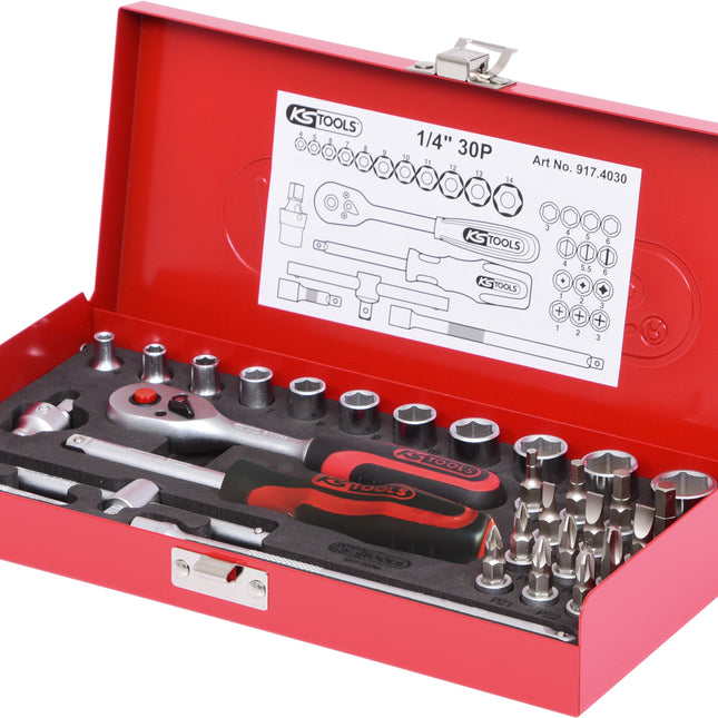 KS TOOLS 1/4' Coffret de douilles, 30 pcs ( 917.4030 )