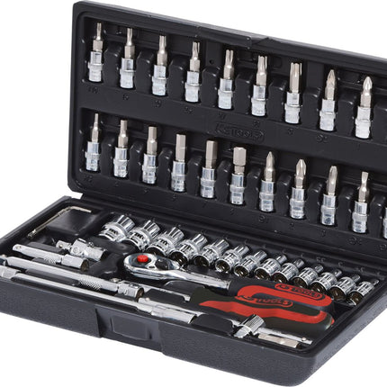 KS TOOLS 1/4" CHROMEplus Steckschlüssel-Satz, 46-tlg ( 918.0646 ) - Toolbrothers