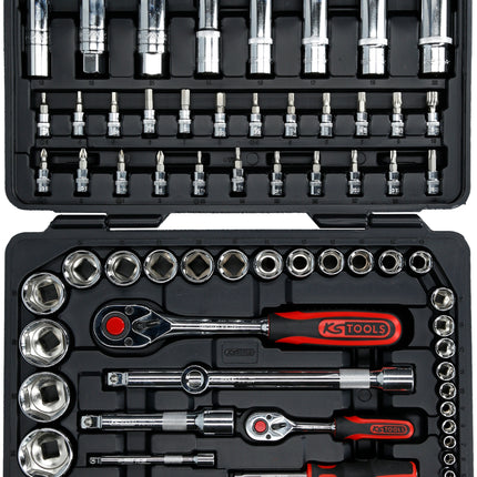 KS TOOLS 1/4'+1/2' CHROMEplus Coffret de douilles, 78 pcs ( 918.0678 )