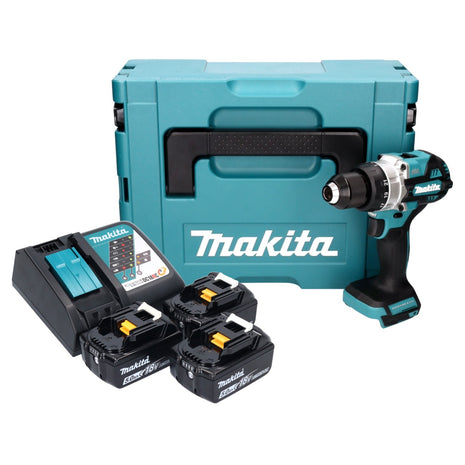 Makita DDF 486 RT3J akumulatorowa wiertarko-wkrętarka 18 V 130 Nm bezszczotkowa + 3x akumulator 5,0 Ah + ładowarka + Makpac