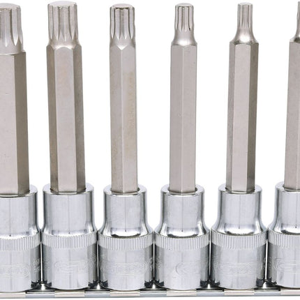KS TOOLS 1/2" CHROMEplus Bit-Stecknuss-Satz XZN, lang, 6-tlg M5-M14 ( 918.1358 ) - Toolbrothers