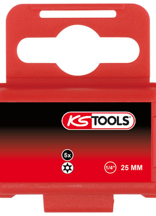 KS TOOLS 1/4" TORSIONpower Bit Torx, 25mm, TB27, mit Bohrung, 5er Pack ( 918.3626 ) - Toolbrothers