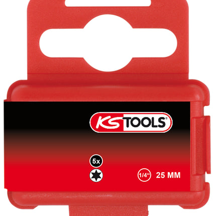 KS TOOLS 1/4" TORSIONpower Bit Torx, 25mm, T7, 5er Pack ( 918.4544 ) - Toolbrothers