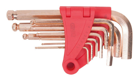 KS TOOLS BRONZEplus Innensechskant-Winkelstiftschlüssel-Satz, 8-tlgKugelkopf  ( 963.1517 ) - Toolbrothers