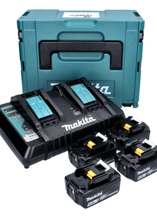 Makita Power Source Kit 18 V mit 4x BL 1840 B Akku 4,0 Ah ( 4x 197265-4 ) + DC 18 RD Doppelladegerät ( 196933-6 ) + Makpac - Toolbrothers