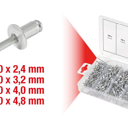 KS TOOLS Sortiment Blindnieten, 400-tlg ( 970.0150 ) - Toolbrothers