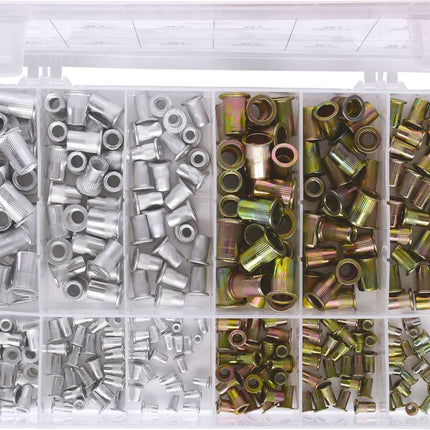 KS TOOLS Sortiment Gewindenieten, Stahl und Aluminium, M3x9mm-M10x21mm, 300-tlg ( 970.0630 ) - Toolbrothers