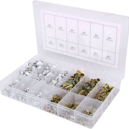 KS TOOLS Sortiment Gewindenieten, Stahl und Aluminium, M3x9mm-M10x21mm, 300-tlg ( 970.0630 ) - Toolbrothers