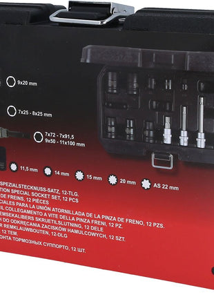 KS TOOLS Bremssattelverschraubung-Spezialstecknuss-Satz, 12-tlg ( 150.2400 ) - Toolbrothers