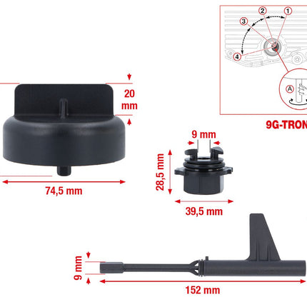 KS TOOLS Ölservice-Satz für Mercedes 9G-Tronic-Getriebe, 3-tlg ( 150.9695 ) - Toolbrothers