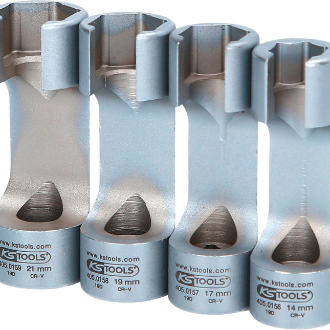 KS TOOLS 3/8" Spezial-Einspritzleitungs-Schlüssel-Satz, 4-tlg ( 405.0155 ) - Toolbrothers