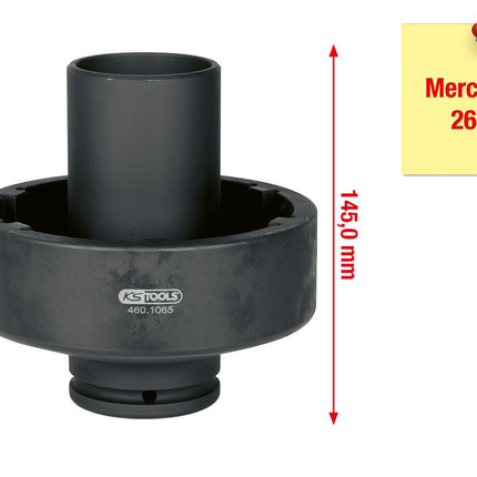 KS TOOLS 3/4" Nutmuttern-Schlüssel mit 6 Zapfen mit Führungsrohr für Mercedes, Innenzapfen Ø 64 mm ( 460.1065 ) - Toolbrothers