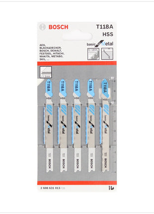 Bosch T 118 A Stichsägeblätter Basic for Metal 5 Stk. 92 mm ( 2608631013 ) - Toolbrothers